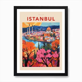 Istanbul Turkey 6 Fauvist Travel Poster Art Print