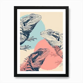 Gamas Tegus Uromastyx Abstract Modern Illustration 3 Art Print