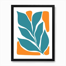 Leaf On A White Background Art Print