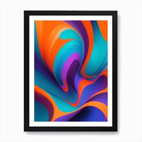 Abstract Colorful Waves Vertical Composition 92 Art Print