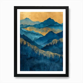 Blue And Gold Canvas Print 2 Art Print