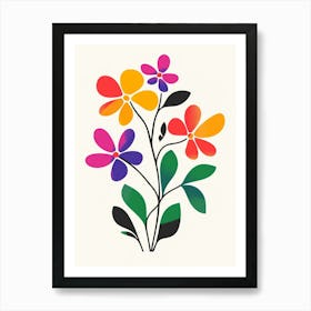 Flowers On A White Background 7 Art Print