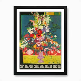 Flowers, Flower Festival, Colorful Vintage Poster Art Print