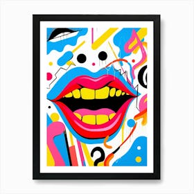 Pop Art Facial Features 1 Art Print