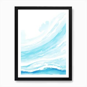 Blue Ocean Wave Watercolor Vertical Composition 77 Art Print