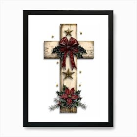 Christmas Cross Art Print