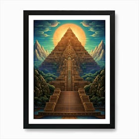 Great Pyramid Of Giza Pixel Art 3 Art Print