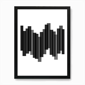 Black And White Abstract Geometric Art Print