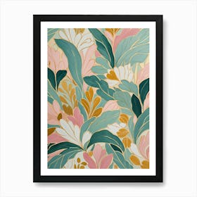 Abstract Pastel Floral Art Print