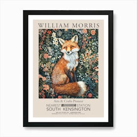 William Morris Prints Fox Wild Flowers Christmas Gift Winter Vintage Art Print