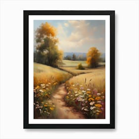 Vintage Oil Painting, Farmhouse Wall Decorations, Vintage Landscape, Vintage Landscape Oil Painting.2 Art Print