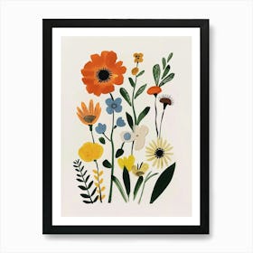 Painted Florals Marigold 1 Art Print