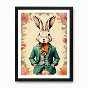 Bohemian Rabbit In A Suit 1 Art Print