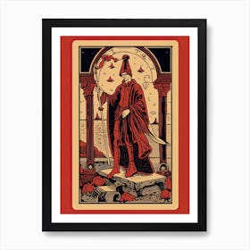 The Fool Tarot Card, Vintage 3 Art Print