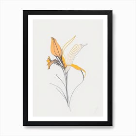 Lily Floral Minimal Line Drawing 2 Flower Art Print
