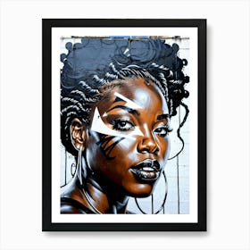 Graffiti Mural Of Beautiful Black Woman 313 Art Print