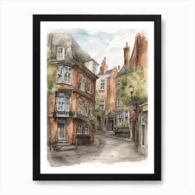 Spitalfields London Neighborhood Watercolour 4 Art Print