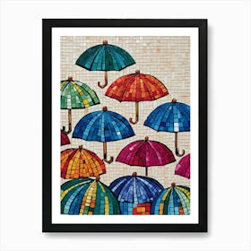 Mosaic Umbrellas Art Print