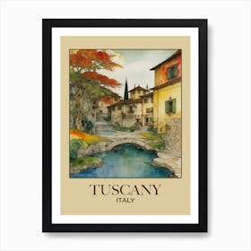 Tuscany Italy Travel Watercolor Art Print