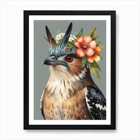 Bird With Flower Crown 3 Art Print