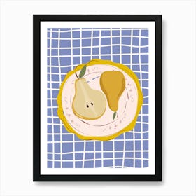 Pears On A Plate Art Print Art Print