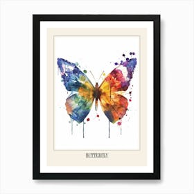 Butterfly Colourful Watercolour 4 Poster Art Print