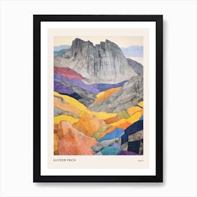Glyder Fach Wales 1 Colourful Mountain Illustration Poster Art Print