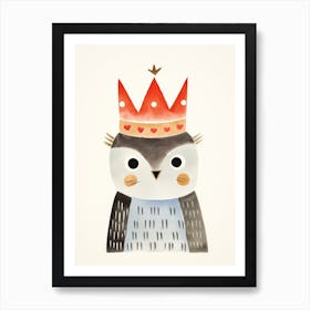 Little Owl 2 Wearing A Crown Art Print