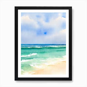 Bávaro Beach 2, Dominican Republic Watercolour Art Print