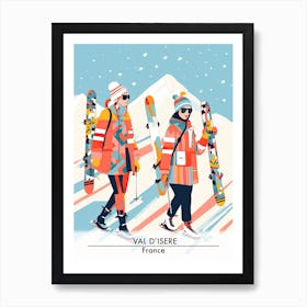 Val D Isere   France, Ski Resort Poster Illustration 0 Art Print