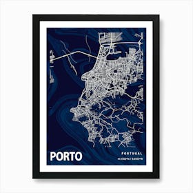 Porto Crocus Marble Map Art Print