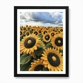 Sunflower Knitted In Crochet 6 Art Print