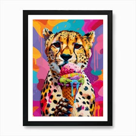 Cheetah Ice Cream Art Print