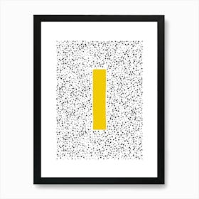 Minimalist Dots with Bold Yellow Accent 1 Art Print