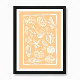 Seashells Orange Art Print