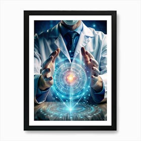 In A Sterile Medical Setting A Physician S Hands (1) Art Print