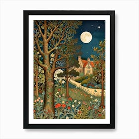 William Morris Moonlight In The Woods 25 Art Print