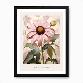 Floral Illustration Black Eyed Susan 2 Poster Art Print