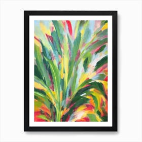 Banana Plant Impressionist Painting Art Print