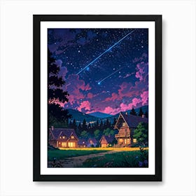 Night Sky Anime aesthetic 34 Art Print