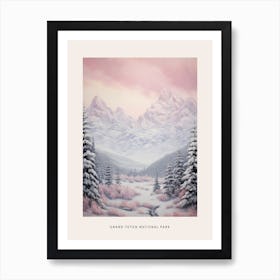Dreamy Winter National Park Poster  Grand Teton National Park United States 4 Art Print
