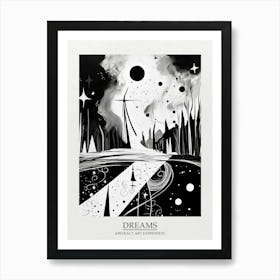 Dreams Abstract Black And White 3 Poster Art Print