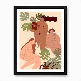 Monstera Ladies  Art Print