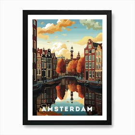 Amsterdam, Netherlands/Holland — Retro travel minimalist poster 3 Art Print