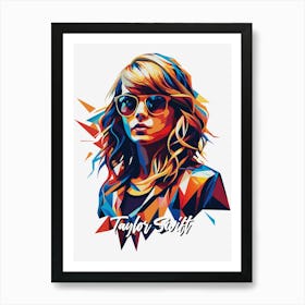 Taylor Swift 05 Portrait Music Icon WPAP Pop Art Style Art Print