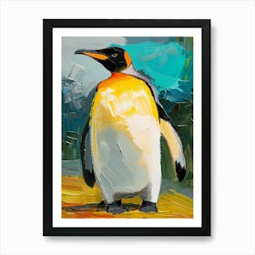 King Penguin Bleaker Island Colour Block Painting 1 Art Print