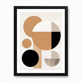 Tranquil Tones; Beige Mid Century Compositions Art Print