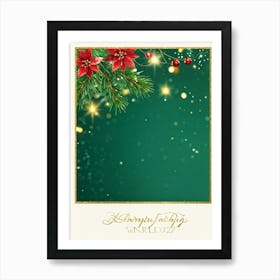 A Sparkling Holiday Card Adorned With Festive Decor From A Traditional December Landscape The Card (2) Art Print