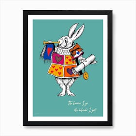 Alice In Wonderland The White Rabbit Colour Art Print