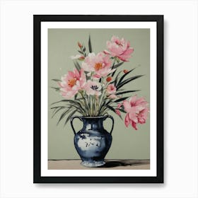 Pink Peonies In A Vase Art Print